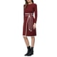 thumbnail image 4 of Vestido de Punto con Falso Envoltorio de Manga Larga para Mujer INSPIRE CHIC, Color Contrastante, Casual para Trabajo, Vestidos Acanalados L Rojo Oscuro, 4 of 5