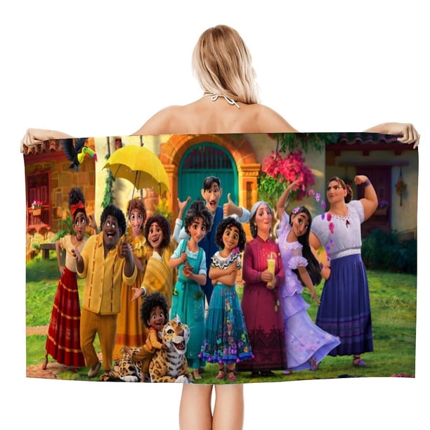 Encanto Toalla de playa de secado rápido con diseño temático, regalo para mujeres y niñas, ideal para cumpleaños, fans, amantes de la música, uso en la playa o al aire libre, 78 × 180 cm