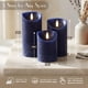 thumbnail image 3 of Velas sin llama Elyrae azul marino de cera real con LED y control remoto, 3 piezas, 3 of 9