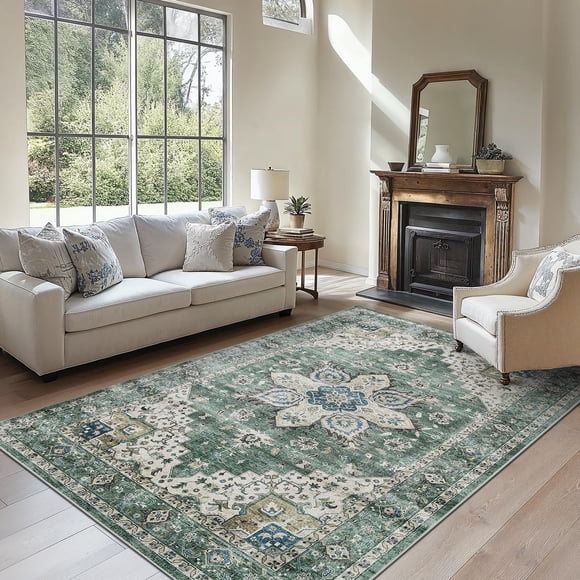 [ Alfombra de Área AMADA HOMEFURNISHING 183x274 cm Lavable de Perfil Bajo ]