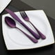 thumbnail image 3 of Utensilios portátiles, juego de cubiertos para viajes y camping, 8 piezas que incluye cuchillo, tenedor, cuchara, palillos, cepillo de limpieza y pajitas, estuche portátil, juego de cubiertos de acero, 3 of 7
