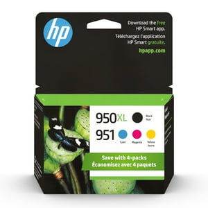 Cartuchos De Tinta Hp 951 Cian, Magenta, Amarillo/950Xl Negro (Paquete De 4)