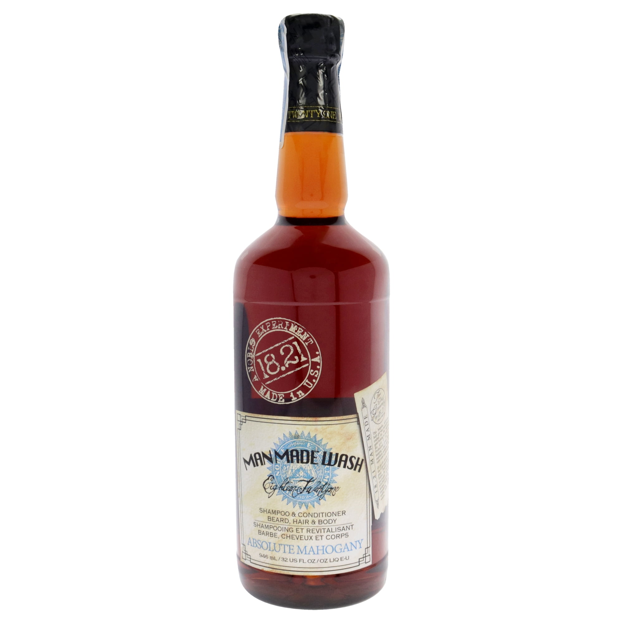 18.21 Man Made - Man Made Lavado - Caoba Absoluta De Man Made Para Hombres - -en- Champú, Acondicionador Y Gel De Baño