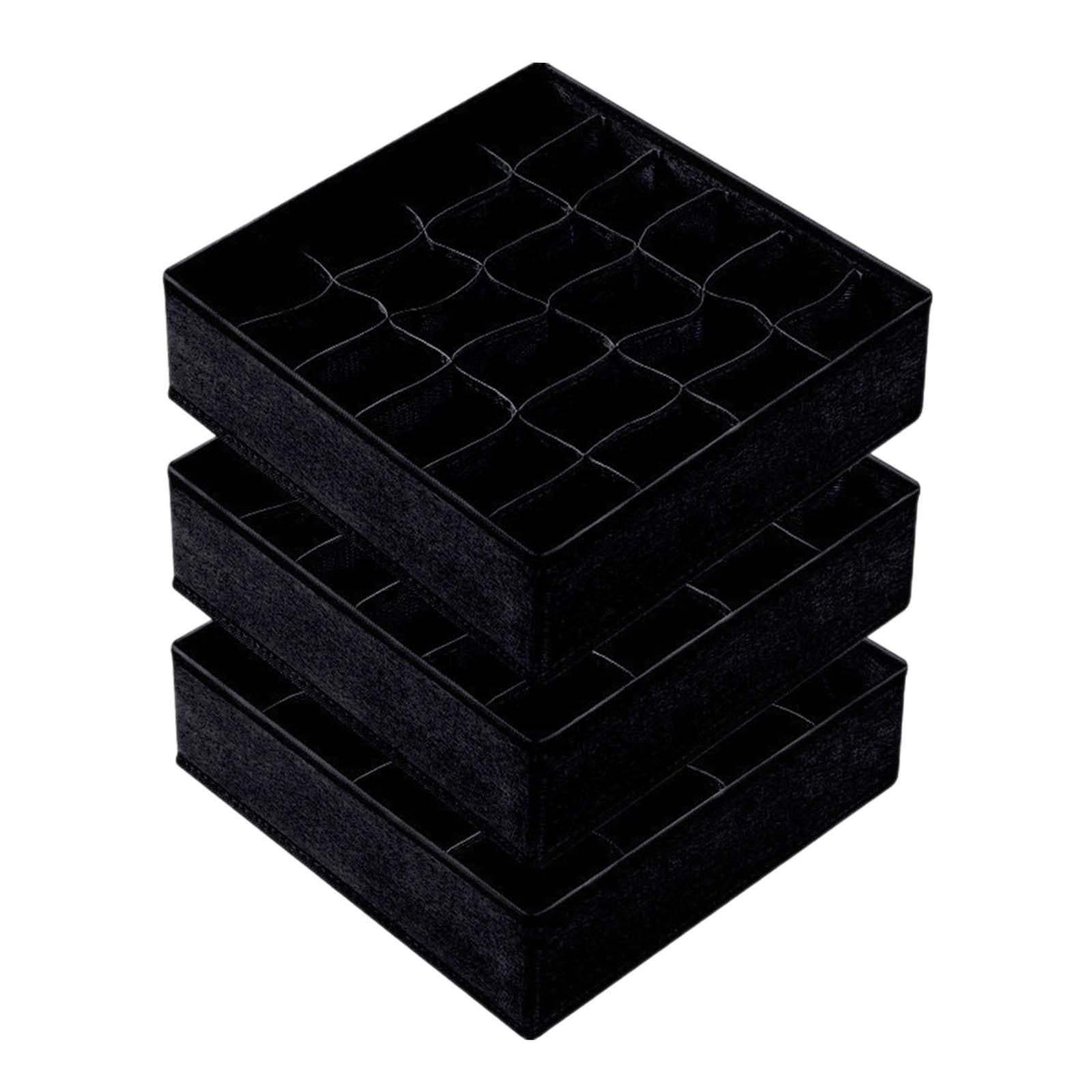 Bothyi - 3 Piezas Divisores Organizadores De Cajón De Ropa Interior De Calcetines Para Ropa Interior, Pañuelos, Negro