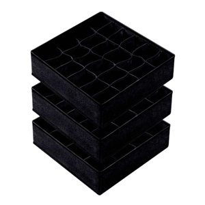 Bothyi - 3 Piezas Divisores Organizadores De Cajón De Ropa Interior De Calcetines Para Ropa Interior, Pañuelos, Negro