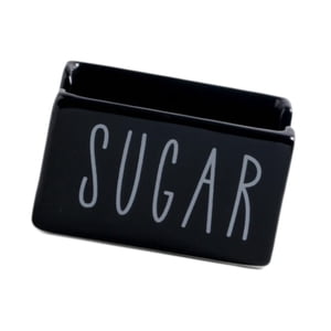 Bothyi - Organizador De Sobres De Azúcar De Cerámica Para Barra De Café, Despensa, Mesa De Oficina, Color Negro