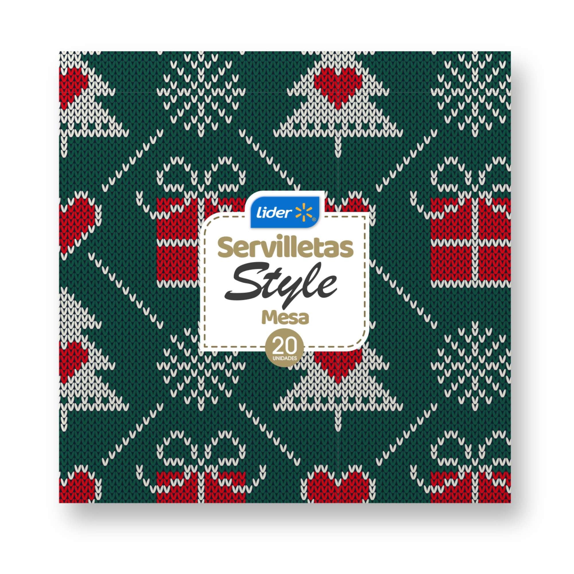 Servilletas Doble Hoja Navidad 33x33cm 20 Un Lider
