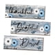 thumbnail image 1 of 3 piezas de letreros de madera rústicos para colgar en la pared, placa de granja con diseño de margaritas y flores, decoración de pared para lavanderí Azul Blanco, 1 of 5