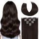 thumbnail image 1 of Loveternal Extensiones de Cabello con Clip de 14 Pulgadas 100% Cabello Humano Real 8 Pzas (Castaño Oscuro), 1 of 1