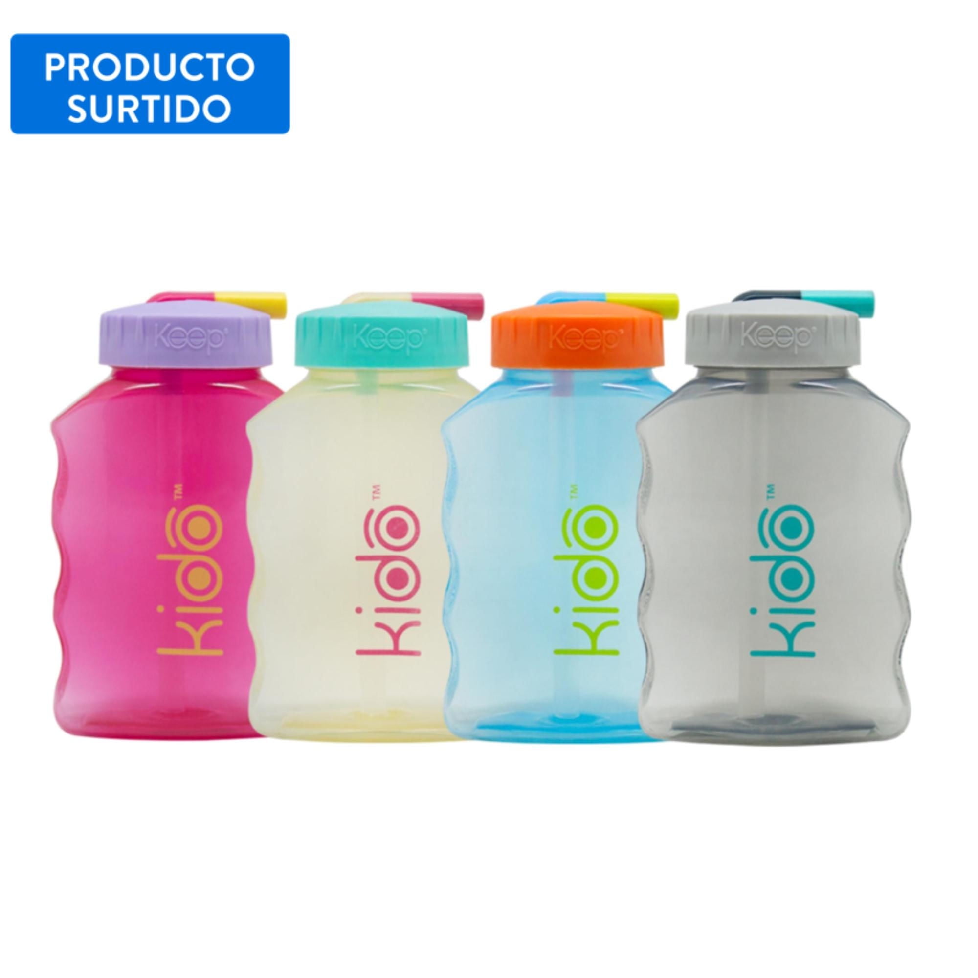 Botella Kido Con Bombilla Polipropileno 1 Pieza, Color Surtido 1 Un
