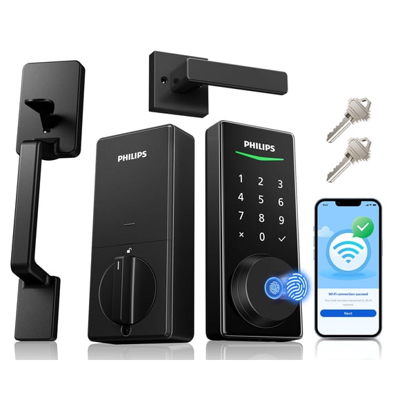 Cerradura Inteligente PHILIPS WiFi con Huella y Entrada sin Llave