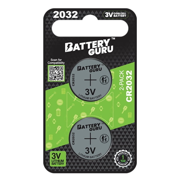 Battery Guru CR2032 3V paquete de 2 baterías para BMW X3