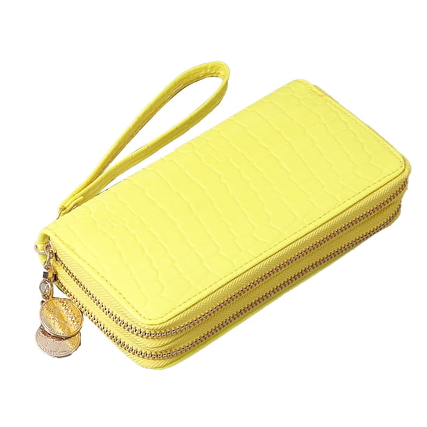 Cartera de mujer, billetera, billetera de piel sintética de gran capacidad.