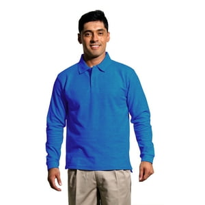 90 Grados - Polera Pique Hombre Manga Larga Azulino , Protección Uv