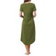 thumbnail image 3 of INSPIRE CHIC Camisón largo de manga corta con cuello en V para mujer, vestido de dormir suave con teñido anudado y bolsillos laterales para primavera verano M verde militar, 3 of 6