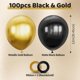 thumbnail image 2 of Globo de látex ASIYUHY 12 in, 100 unidades, negro y dorado metálico, 2 of 3