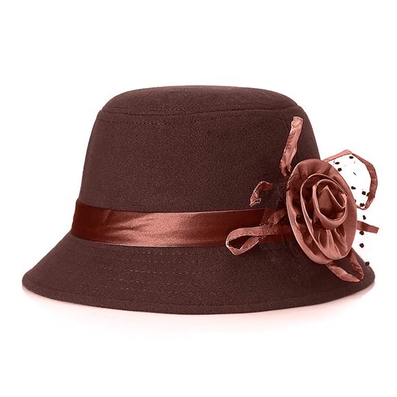 Sombrero Fedora Tipo Cubo Glamorstar Vintage de 58 cm con Estampado Floral