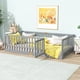 thumbnail image 1 of Twin Size Floor Bed with High Fence Railings, with Door, Rubber Wood Floor Bed with Safety Guardrails,Grey, 1 of 3