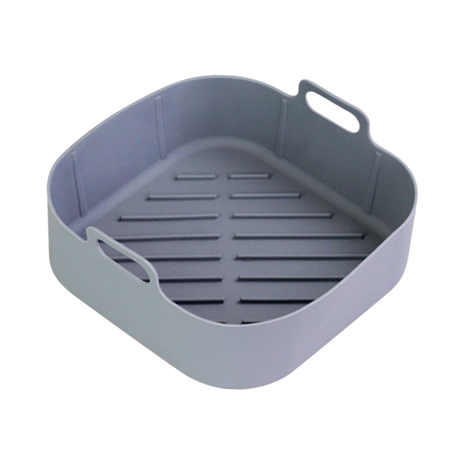 Magideal - Freidora De Aire, Olla De Silicona, Bandeja Para Hornear Duradera Reutilizable, Accesorios De Cocina, Freidora De Aire, Cesta De Silicona, Cuenco Para Sarga Gris