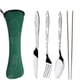 thumbnail image 1 of XmhyTop Juego de 4 Piezas Cubiertos de Cocina de Verde oscuro con Bolsa de Almacenamiento, Acero Inoxidable, Moderno y Funcional,Estilo A, 1 of 5
