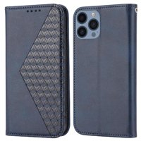 Funda Flip Foxdock Para Iphone 12 Mini , Estilo Billetera Con Diseño Rombo, Correa De Mano Y Soporte, Uso Diario