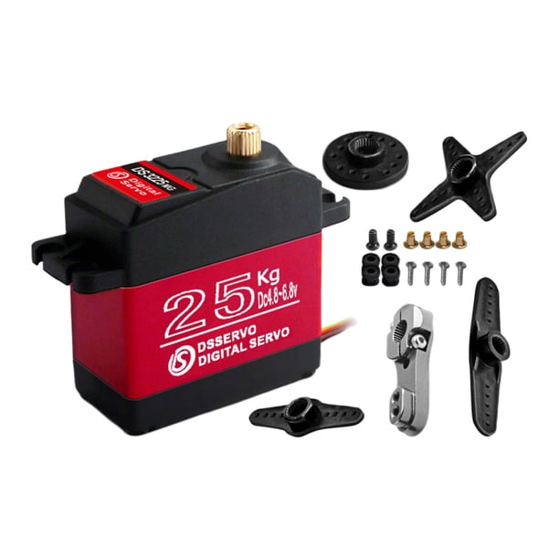 Servo Digital RC de 25kg, Servo de Alta Velocidad, Servo de Dirección de Engranajes de Metal Completo para Modelo de Robot RC, Vehículos, 1/8 1/10 1/1 270 grados
