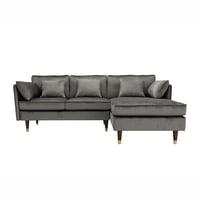 Sofá Seccional 3 Cuerpos Relan Ariccia Sillon Velvet Gris