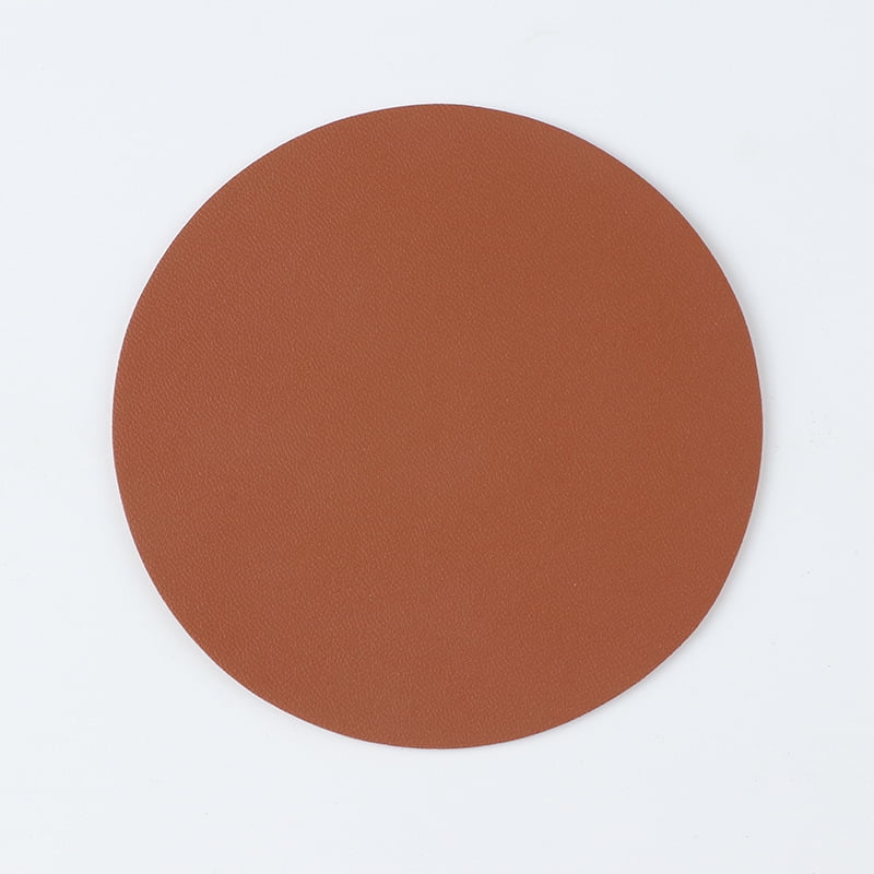 Xmhytop Juego De 10 Posavasos Redondos De Piel Suave - Ideal Para Tazas, Mesas De Madera Y Decoración Hogar, 4 Pulgadas, Marrón