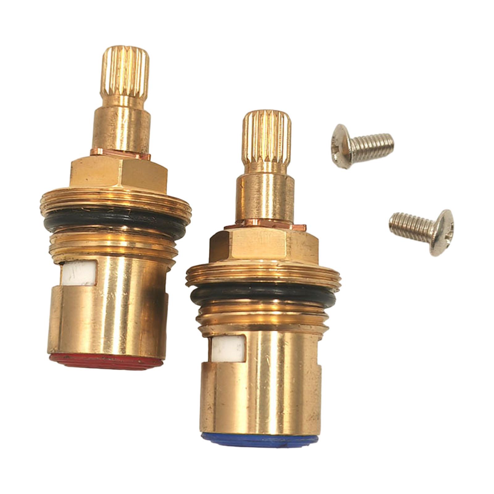 Bothyi - Cartuchos De Disco De Vástago De Cerámica Lavandería Fácil Instalación Válvulas De Grifo De Repuesto 1 Par