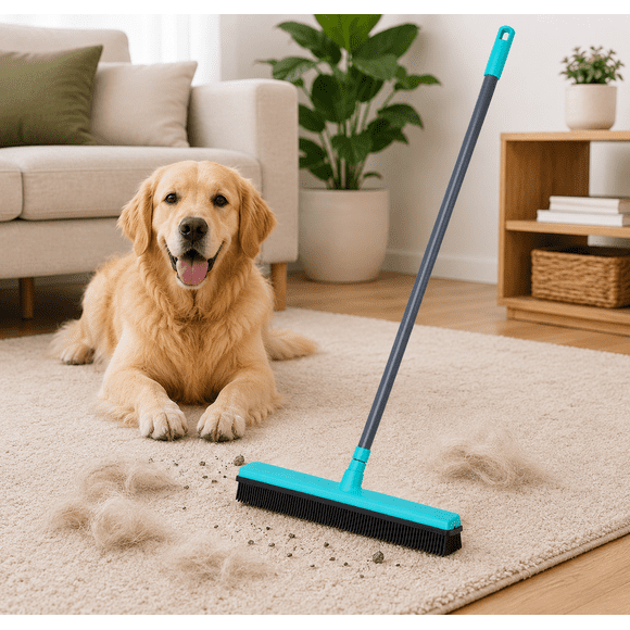Escobillón de Goma Elimina Pelusas Pelos De Mascotas Mango Extensible