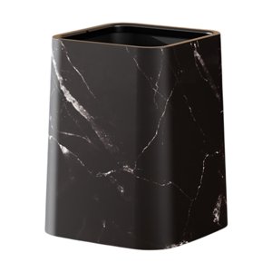 Bothyi - Papelera De Mármol, Cesta De Papel Reutilizable, Papelera Para Cocina, Baño, Oficina, Negro, L