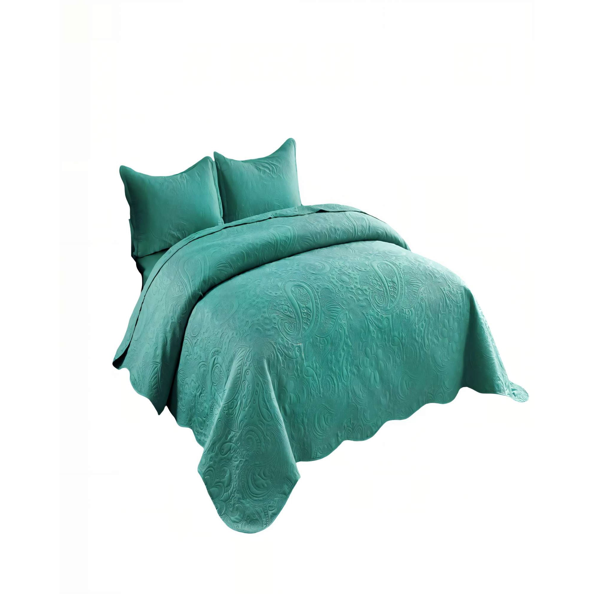 Genérico - Cubrecama De Verano Quilt 1 5 Plazas Con Relieve Color Verde