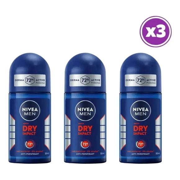 PACK 03 Nivea Antitrans Active Dry Impact Roll on 50ml