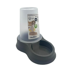 Plastiken - Dispensador Mascota Agua Y Comida 0,65 L Negro Negro Tamaño Único