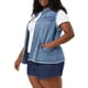 thumbnail image 4 of Chaleco de Jean sin Mangas para Mujer de Talla Grande Agnes Orinda con Dobladillo Deshilachado Chaqueta de Mezclilla de Moda 4X Azul, 4 of 7