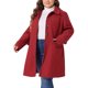 thumbnail image 4 of Abrigo de mujer talla grande Agnes Orinda con cuello vuelto, abotonado, cálido, largo con bolsillo 3X rojo, 4 of 6