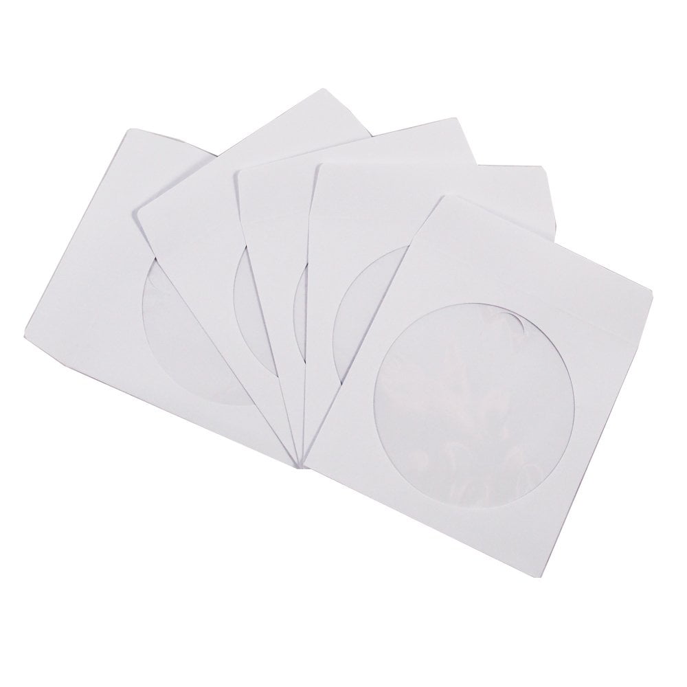 Fundas Para Cd Y Dvd Maxtek, Papel Blanco Grueso De Primera Calidad, Paquete De 100