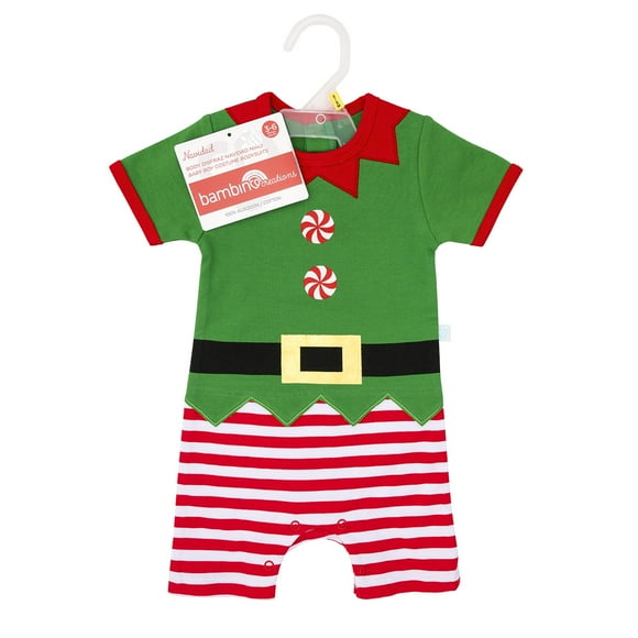 Enterito Bambino Navidad Duende Verde 3-6 Meses