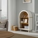 thumbnail image 2 of Arched Small Bookcase,Arched Storage Cabinet,Wooden Modern Arched Top Bookshelf with 3 Shelves,White with Woodgrain Shelves, 3-Tier Storage Shelf for Living Room, Bedroom, Entryway, 2 of 3