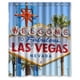 thumbnail image 1 of Cortina de ducha con el cartel de Las Vegas, juego de cortina de baño con ganchos, tamaño 60 x 72 pulgadas, 1 of 3