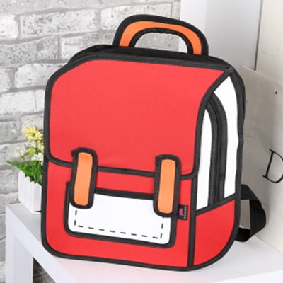 Women Backpack 3D Jump Style 2D Drawing Cartoon Back Bag Comic Messenger Tote Fashion Cute Student Bags Unisex Knapsack Bolos