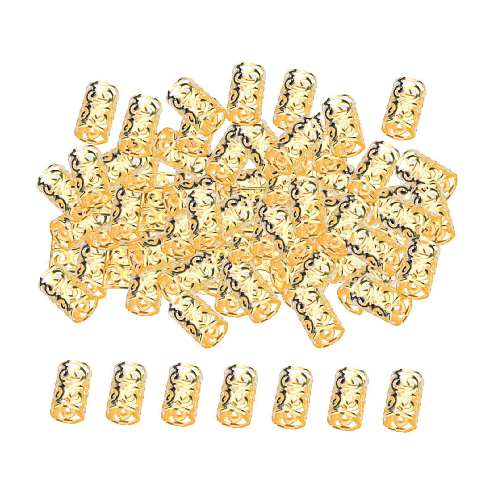 Magideal - 100 Piezas De Anillos De Cuentas De , Accesorios Para El Cabello, Anillos De De Cabello Ajustables Con Apertura Decorativa, Clips Para Tr , Dorado Dorado 10mmx15mm