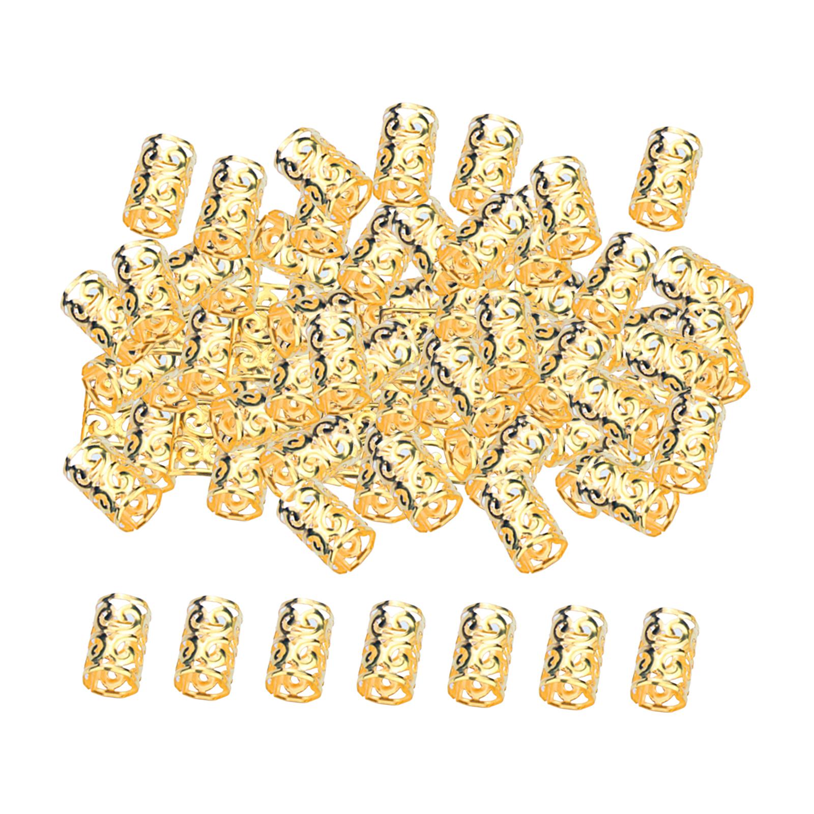 Magideal - 100 Piezas De Anillos De Cuentas De , Accesorios Para El Cabello, Anillos De De Cabello Ajustables Con Apertura Decorativa, Clips Para Tr , Dorado Dorado 10Mmx15Mm