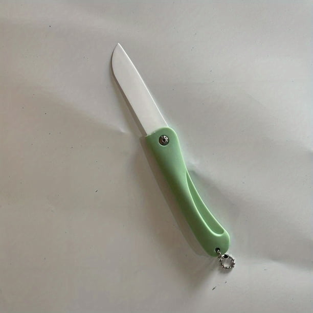 1pc Ceramic Folding Knife, Portable Mini Peeling Knife, Handy Fruit Knife For Travel, Picnic, Camping