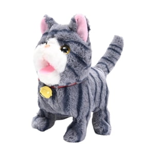 Bothyi - Juguete De Peluche Eléctrico Para Gatos, Juguete De Peluche Eléctrico Peludo Para Gatos, Regalo De Cumpleaños, Color Gris