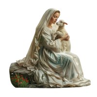 Bothyi - Adorno De Escritorio Para Vacaciones, Mesa Festiva, Chimenea 2D, Estatuilla De María Santísima