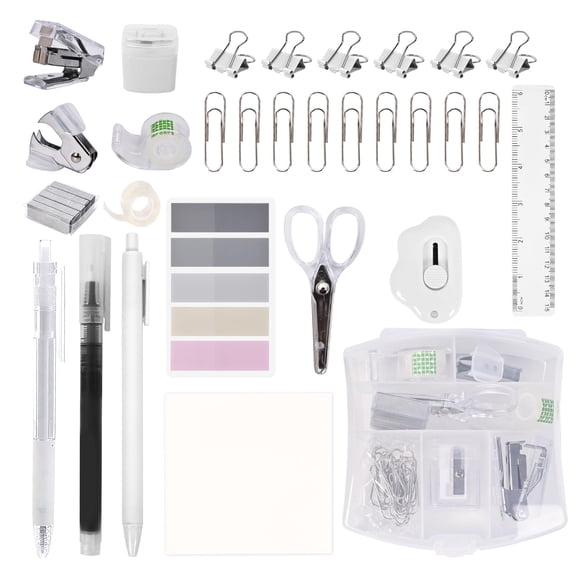 Kit de útiles de oficina YUMOONI: mini engrapadora con grapas y dispensador de cinta