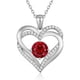 thumbnail image 1 of Collar Love Pendant Doble Corazón con Zirconia y Piedra de Nacimiento Plata, 1 of 3