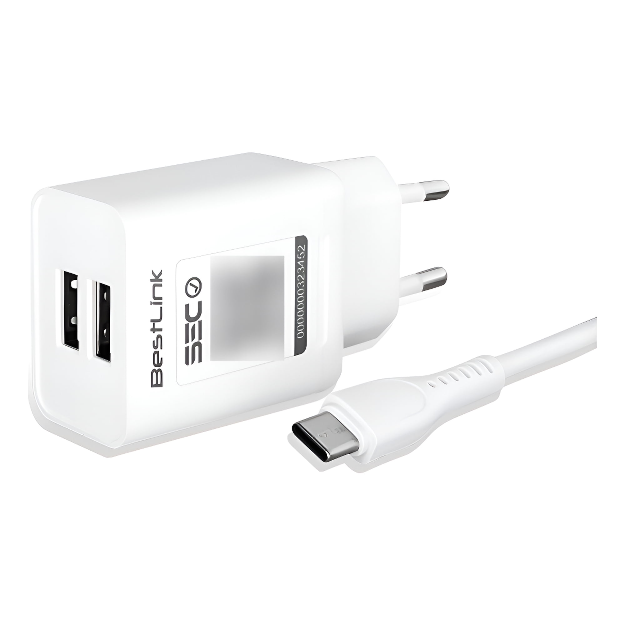Cargador De Pared Dual 2usb-a 2.1amp Usb-c Bestlink Blch2100