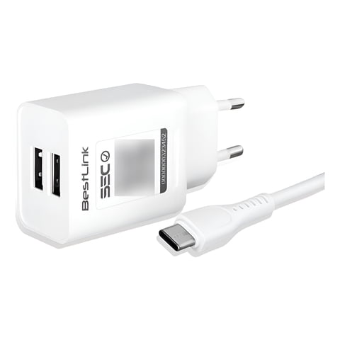 Cargador De Pared Dual 2Usb-A 2.1Amp Usb-C Bestlink Blch2100